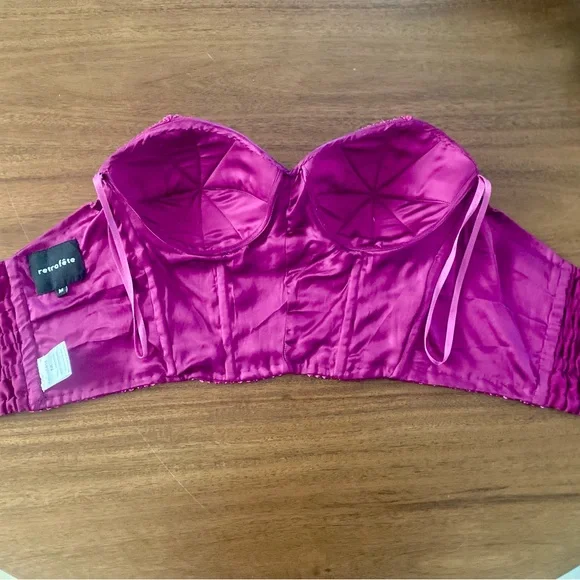 Retrofete Pink Beaded Bustier Top Size M - Picture 10 of 16